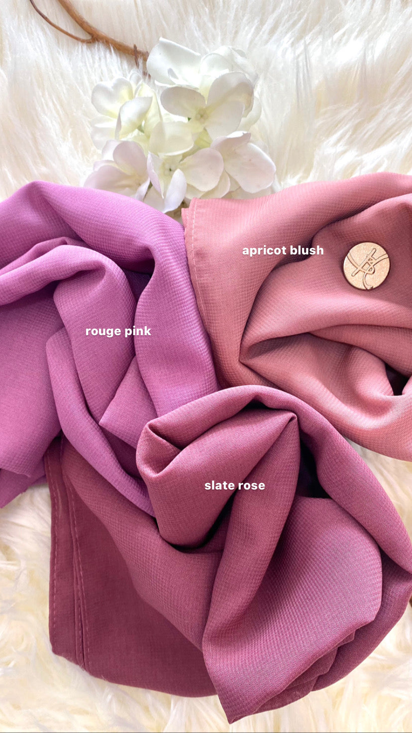 Tudung Bawal Zalea Square - 24 Rouge Pink