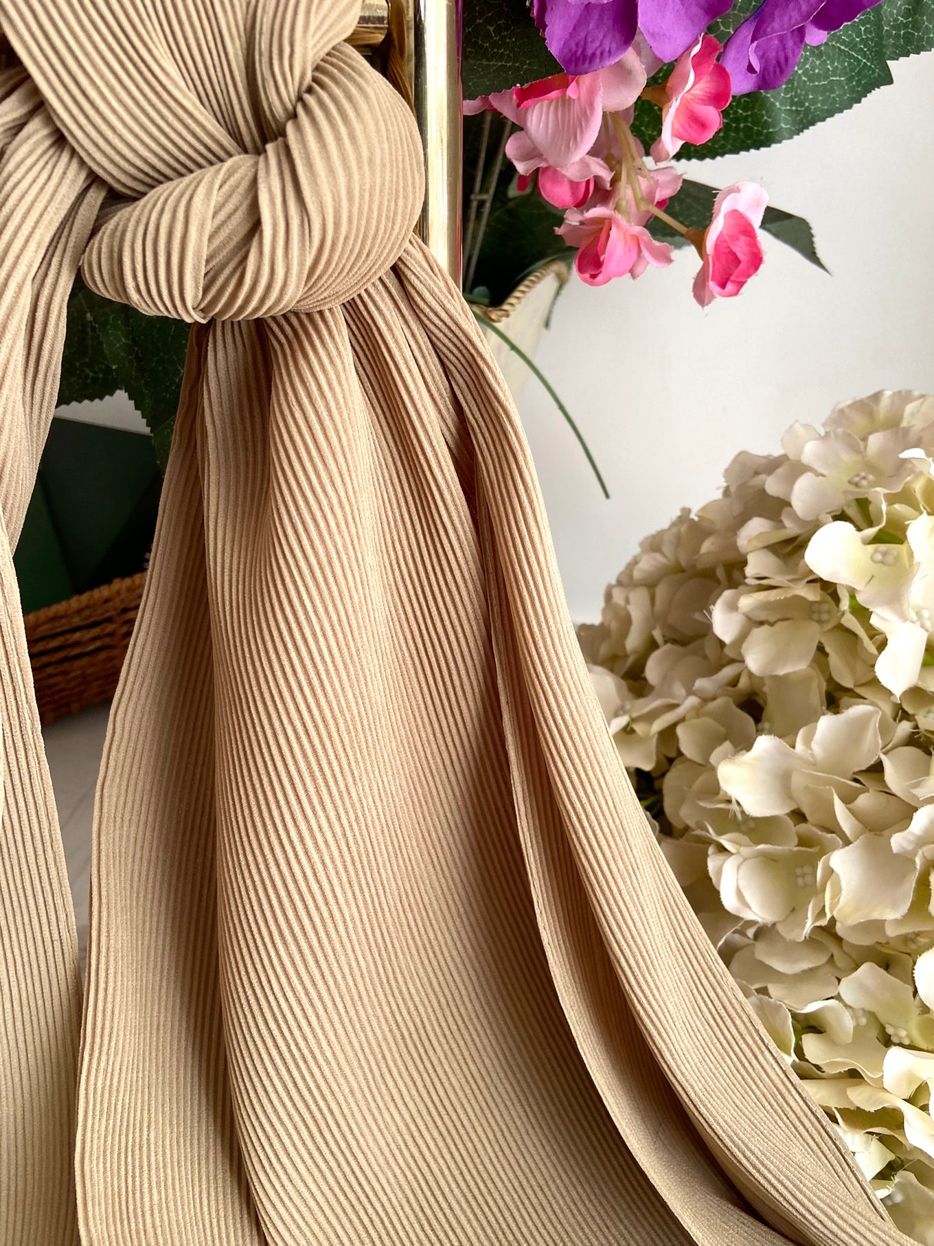 Leia Pleated Shawl - 37 Leek Green