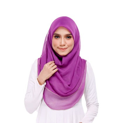 Tudung Bawal Maira Ruffle - Purply Shades