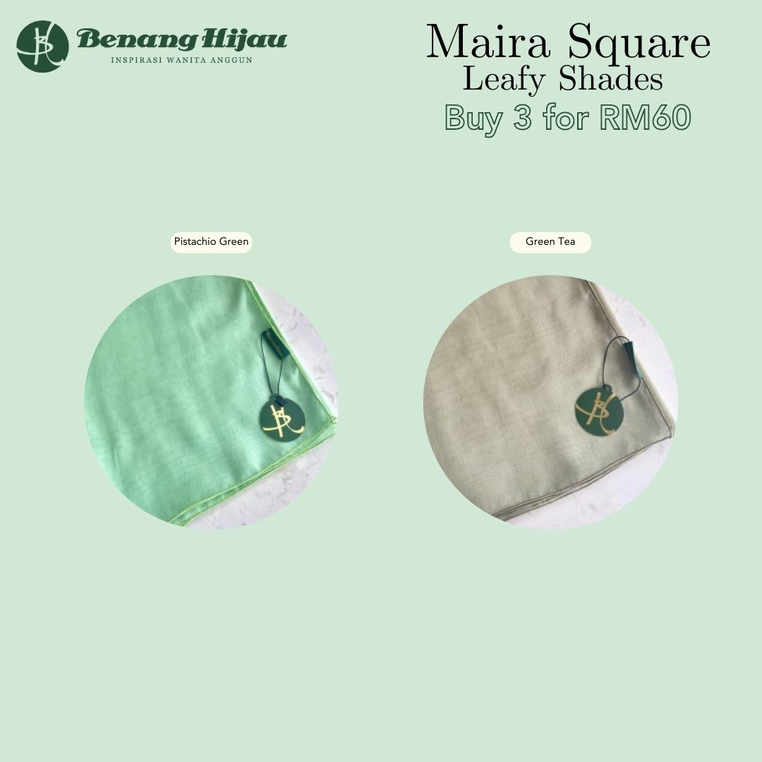 Tudung Bawal Maira Square - Leafy Shades