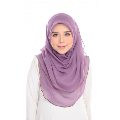 Tudung Bawal Maira Ruffle - Purply Shades