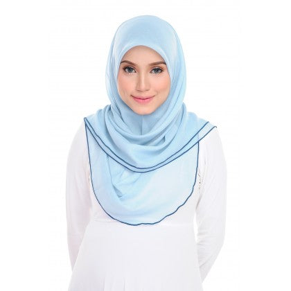 Tudung Bawal Maira Ruffle - Bluish Shades