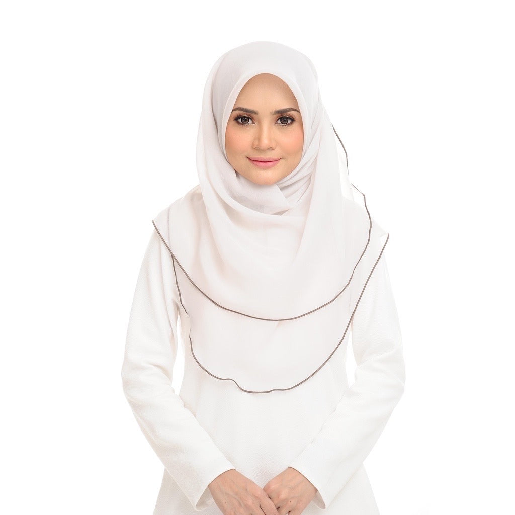 Tudung Bawal Maira Ruffle - Silver Birch