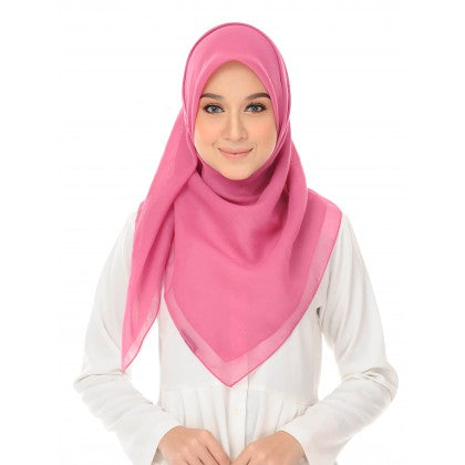 Tudung Bawal Maira Square - Pinky Shades