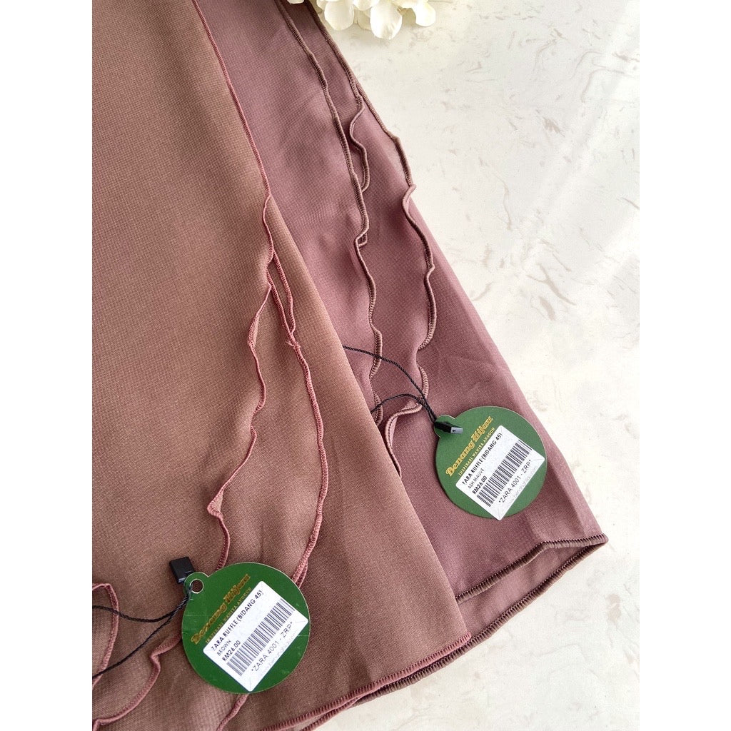 Tudung Bawal Zara Ruffle - 13 Brown