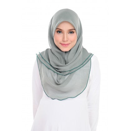 Tudung Bawal Maira Ruffle - Leafy Shades