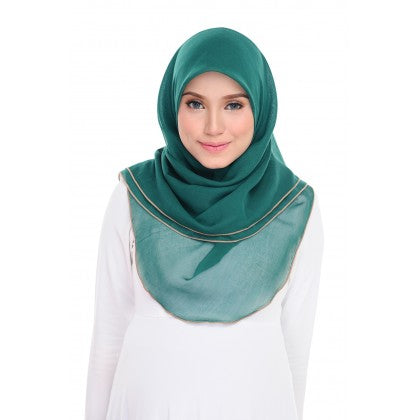 Tudung Bawal Maira Ruffle - Leafy Shades