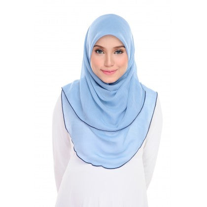 Tudung Bawal Maira Ruffle - Bluish Shades