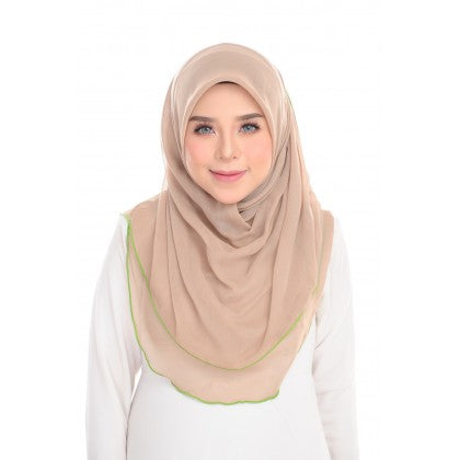 Tudung Bawal Maira Ruffle - Sandy Shades