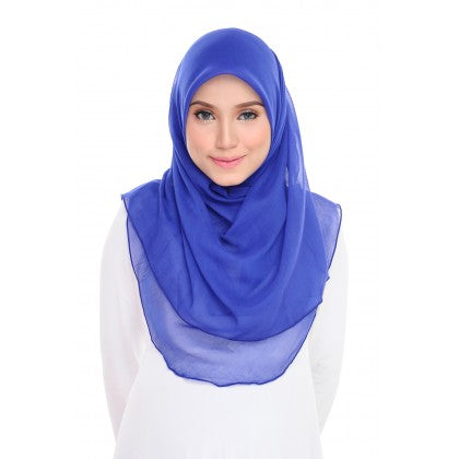 Tudung Bawal Maira Ruffle - Bluish Shades