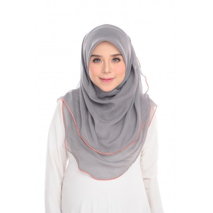 Tudung Bawal Maira Ruffle - Cloudy Shades