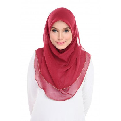 Tudung Bawal Maira Ruffle - Pinky Shades