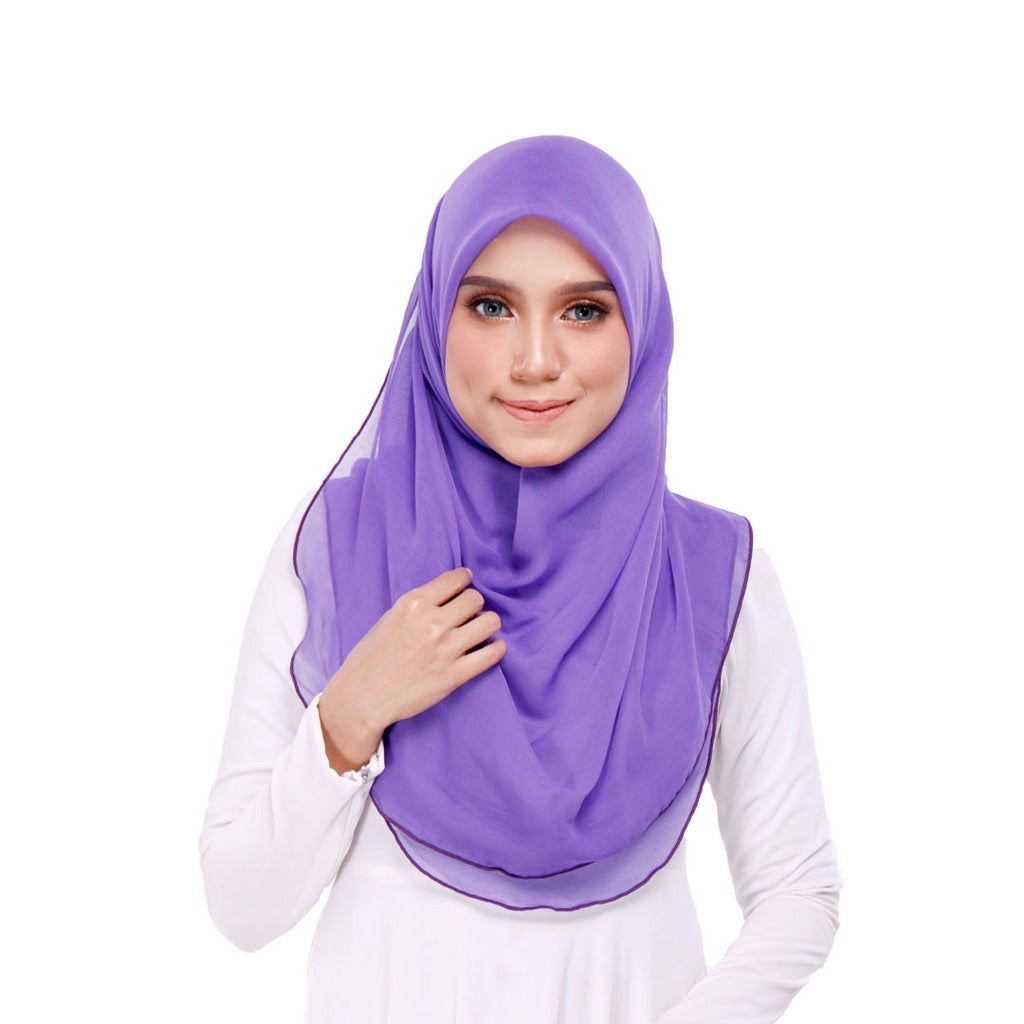Tudung Bawal Maira Ruffle - Dahlia Purple