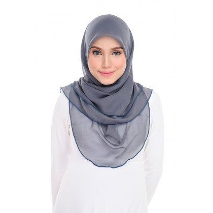 Tudung Bawal Maira Ruffle - Cloudy Shades