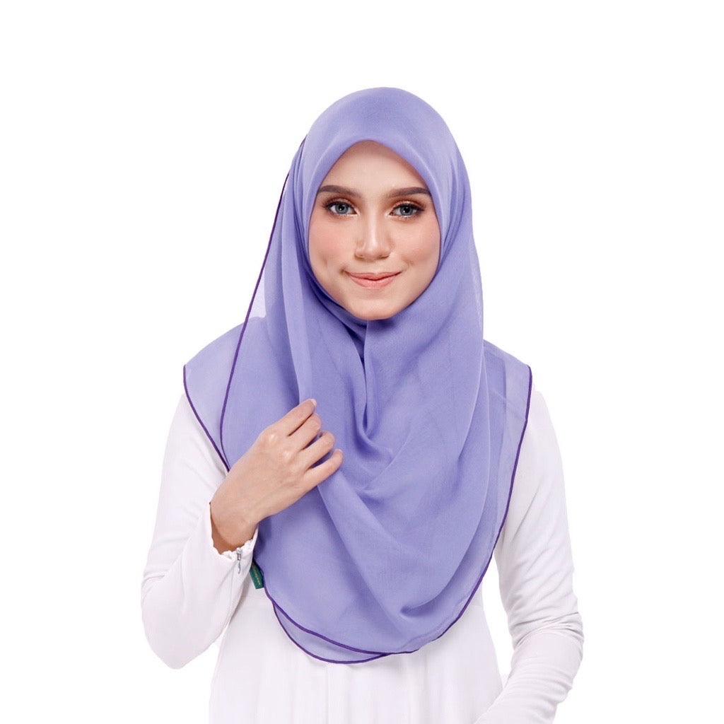 Tudung Bawal Maira Ruffle - Purple Impression