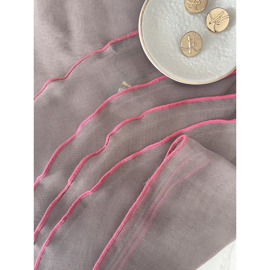 Tudung Bawal Maira Ruffle - Taupe Grey