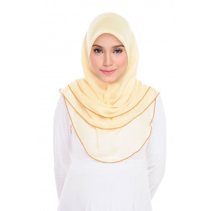 Tudung Bawal Maira Ruffle - Sandy Shades