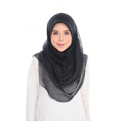 Tudung Bawal Maira Ruffle - Midnight Shades