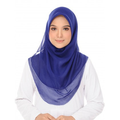 Tudung Bawal Maira Ruffle - Bluish Shades