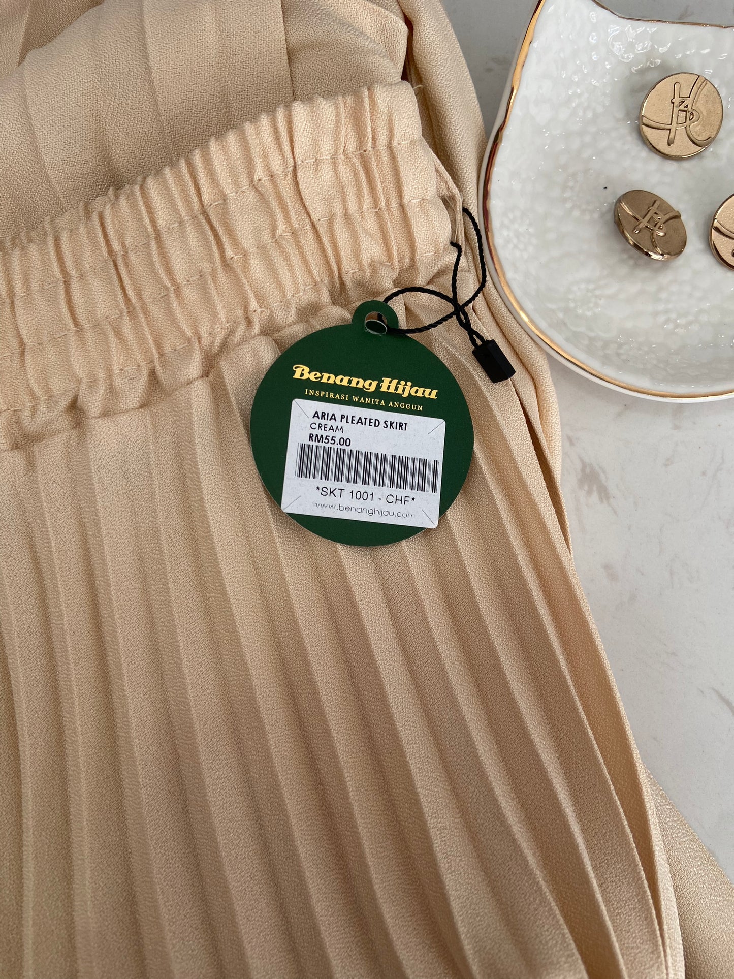 Aria Pleated Skirt - 10 Cream