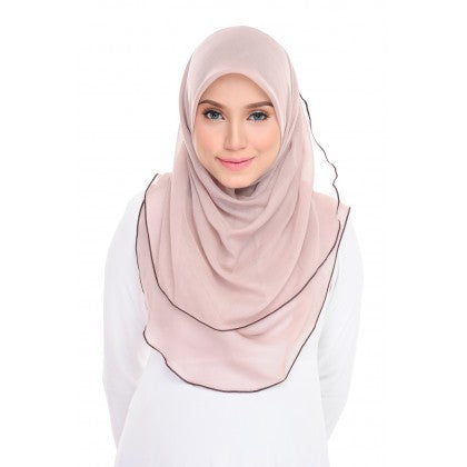 Tudung Bawal Maira Ruffle - Sandy Shades