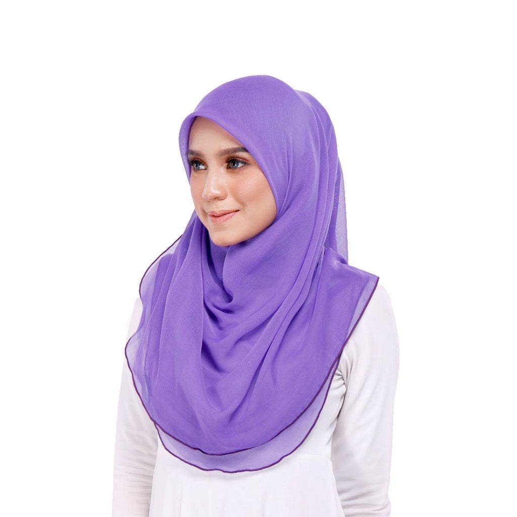 Tudung Bawal Maira Ruffle - Dahlia Purple