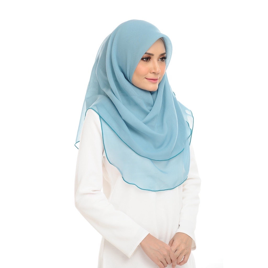 Tudung Bawal Maira Ruffle - Beryl Green