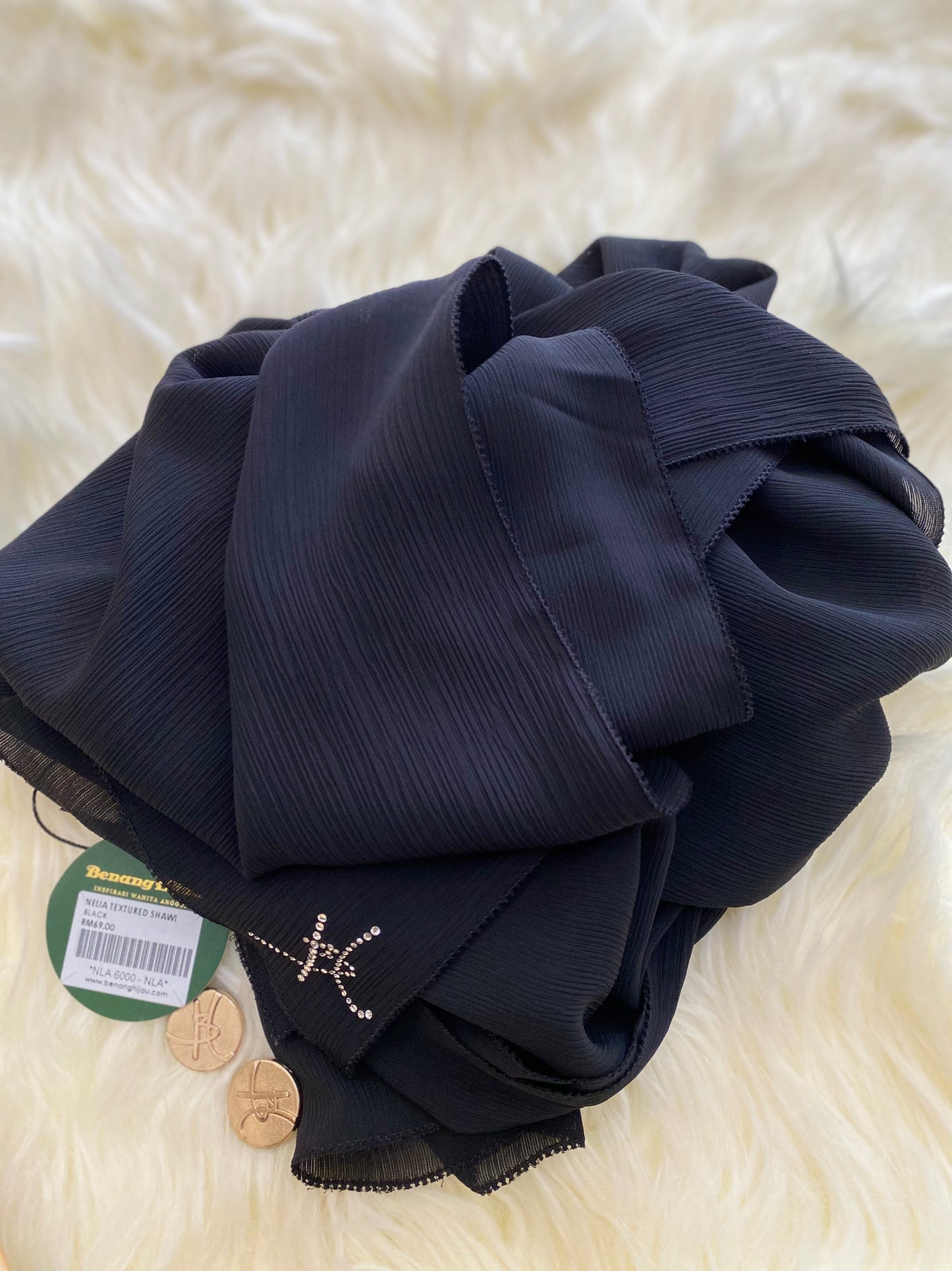 Eyelash Shawl Nelia - 25 Black