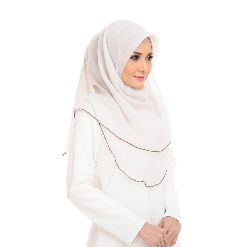 Tudung Bawal Maira Ruffle - Silver Birch