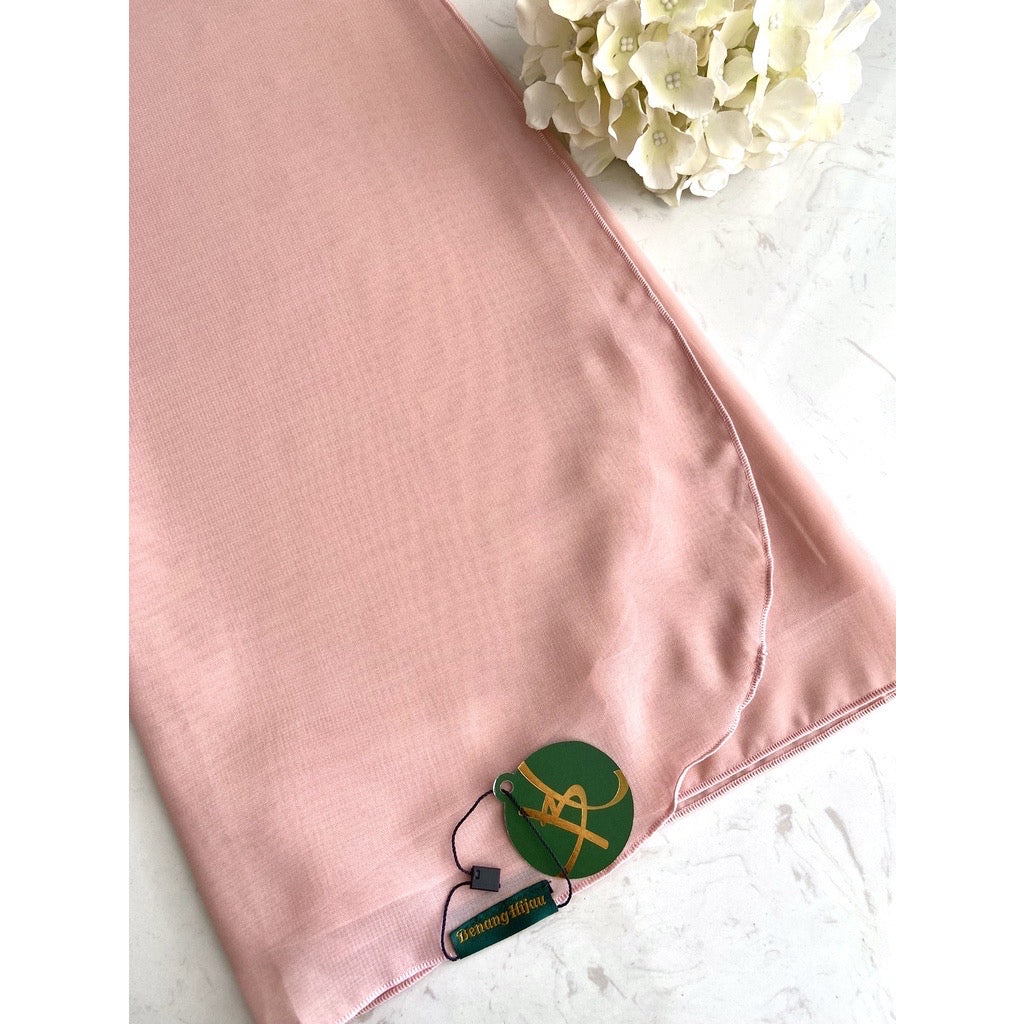 Tudung Bawal Zara Ruffle - 16 Coral Blush