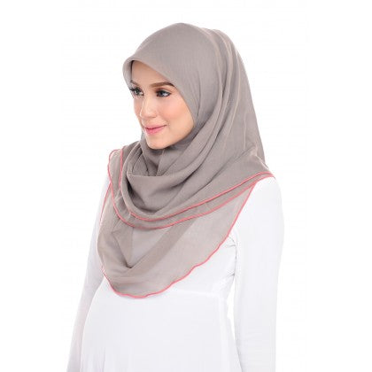 Tudung Bawal Maira Ruffle - Cloudy Shades