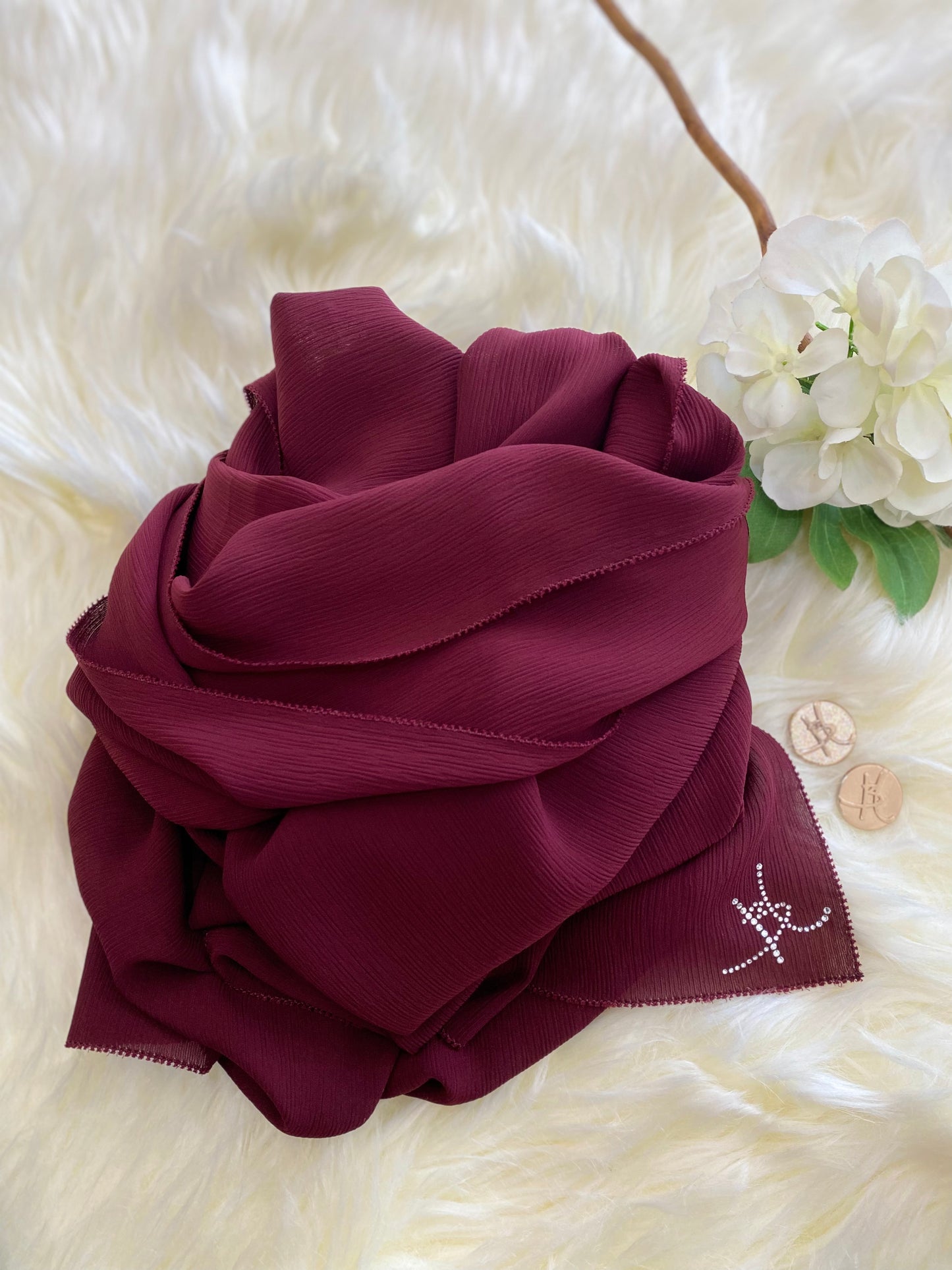 Eyelash Shawl Nelia - 18 Maroon