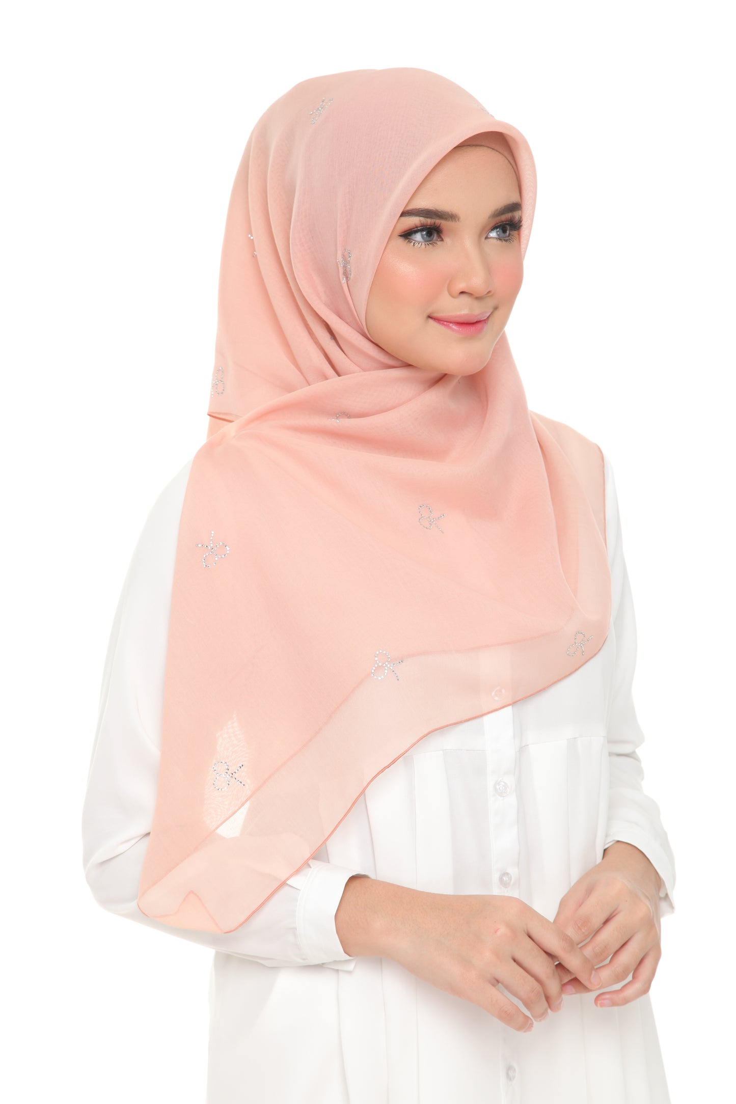 Tudung Bawal Maira Bling - 15 Peach Puree