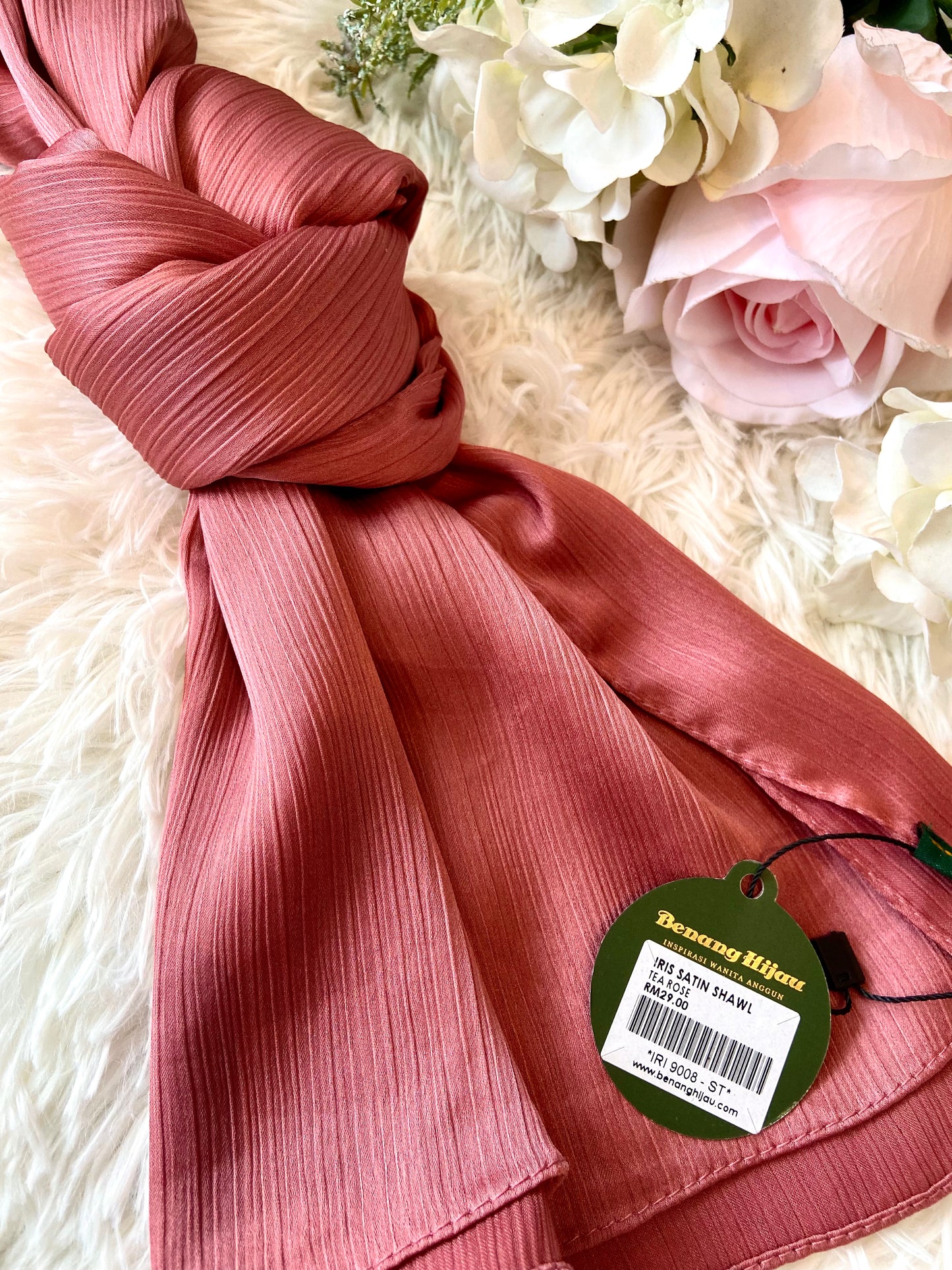 Iris Satin Shawl - 18 Tea Rose