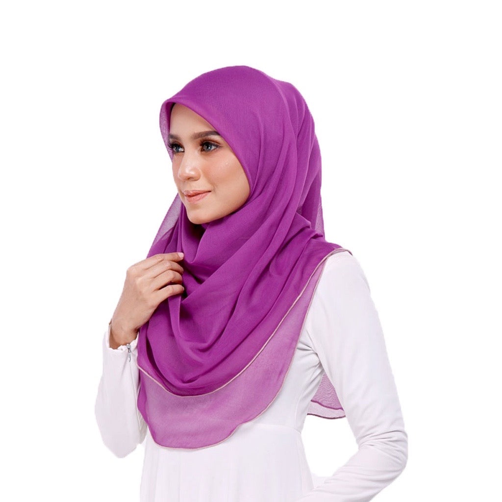 Tudung Bawal Maira Ruffle - Imperial Purple