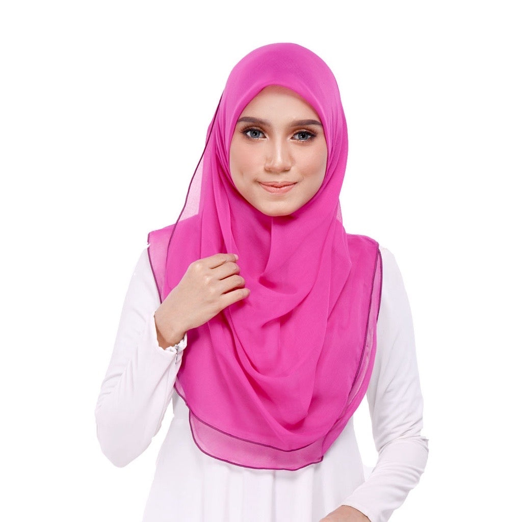 Tudung Bawal Maira Ruffle - Deep Orchid