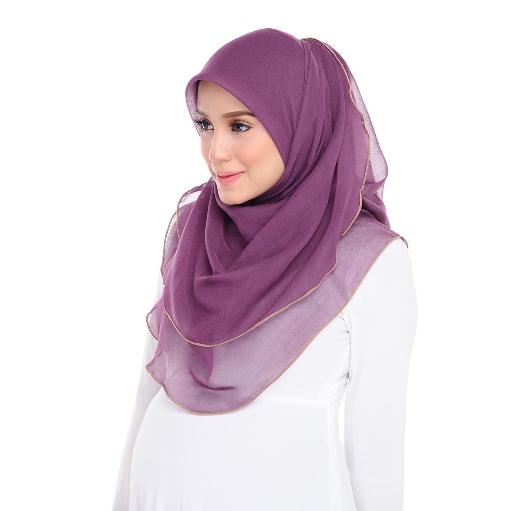 Tudung Bawal Maira Ruffle - Acai