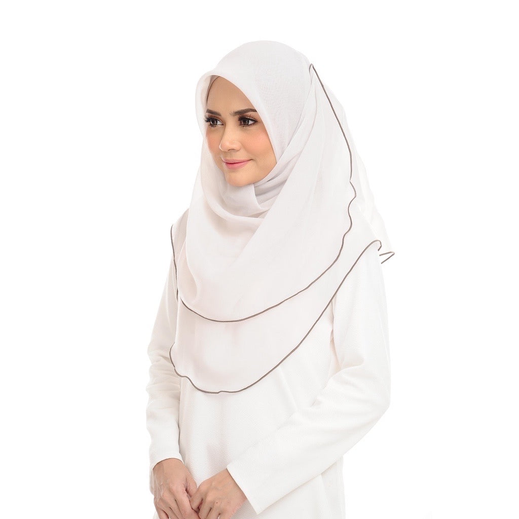 Tudung Bawal Maira Ruffle - Silver Birch