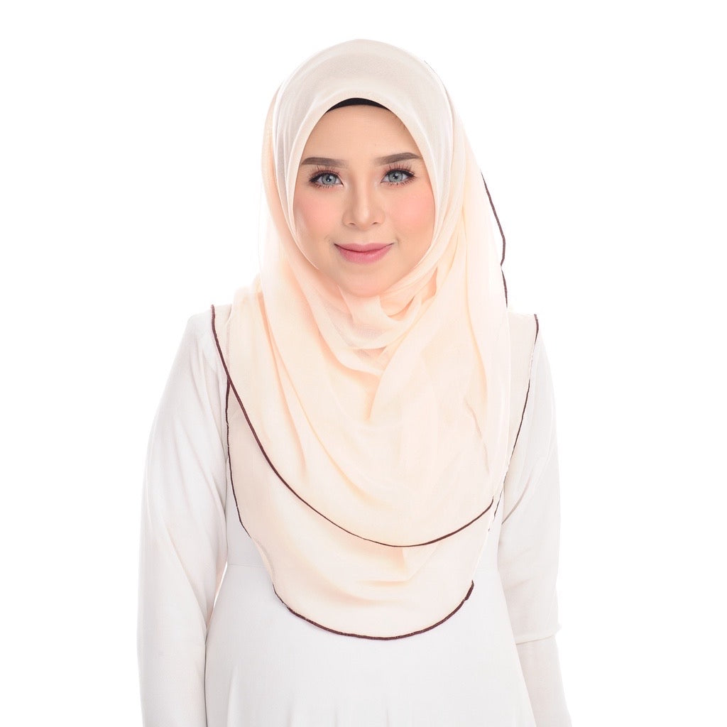 Tudung Bawal Maira Ruffle - Vanilla