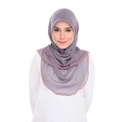 Tudung Bawal Maira Ruffle - Cloudy Shades