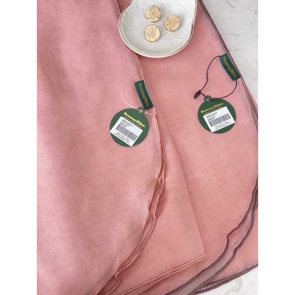 Tudung Bawal Maira Ruffle - Blush Nude I