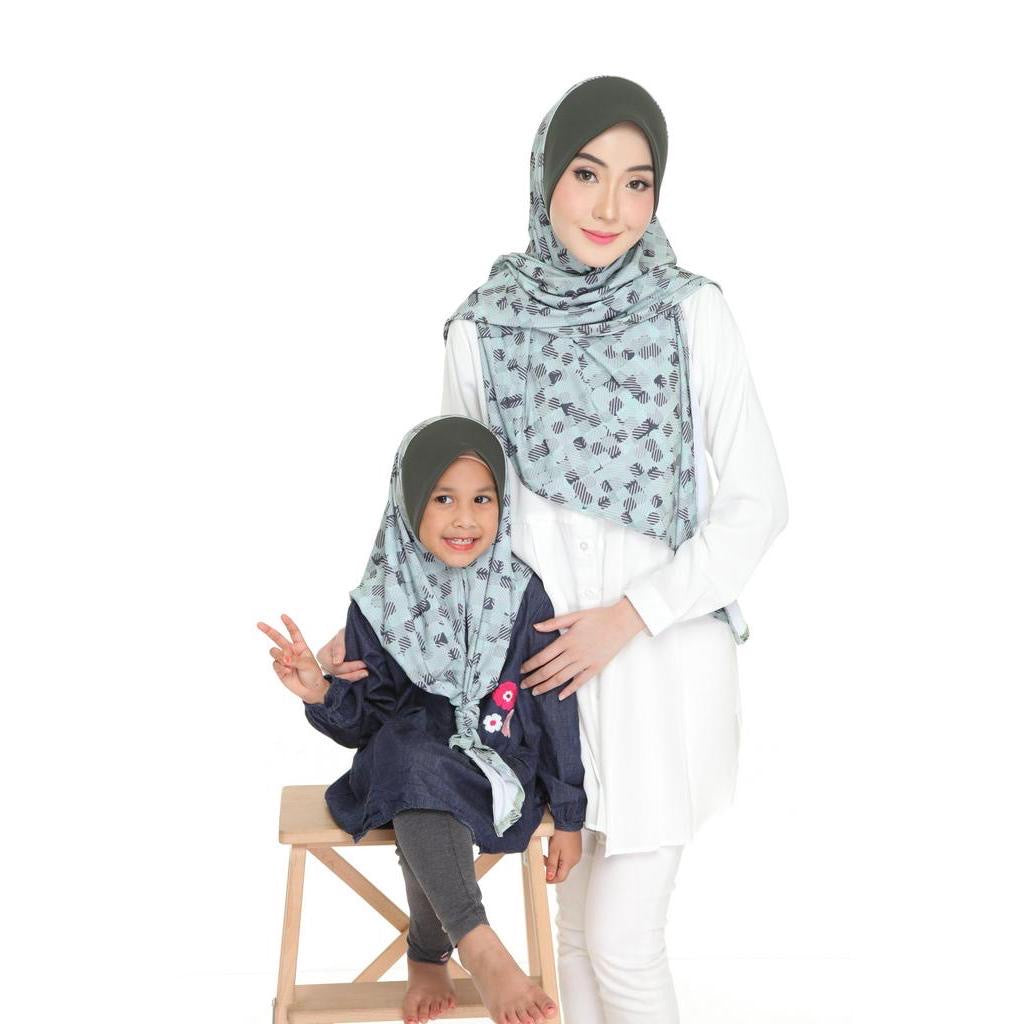 22 Tudung Instant Raisya Kids - Aqua Mesh S