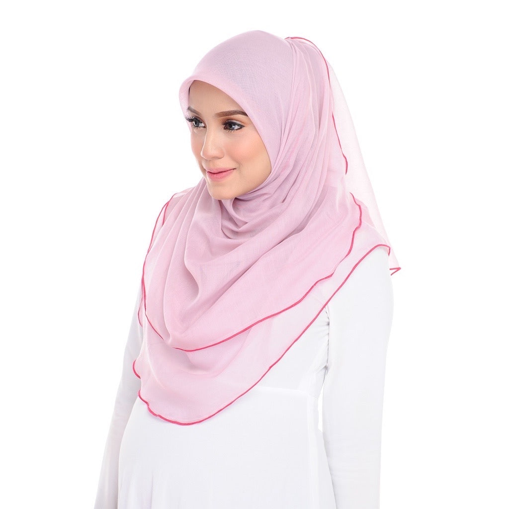 Tudung Bawal Maira Ruffle - Azalea