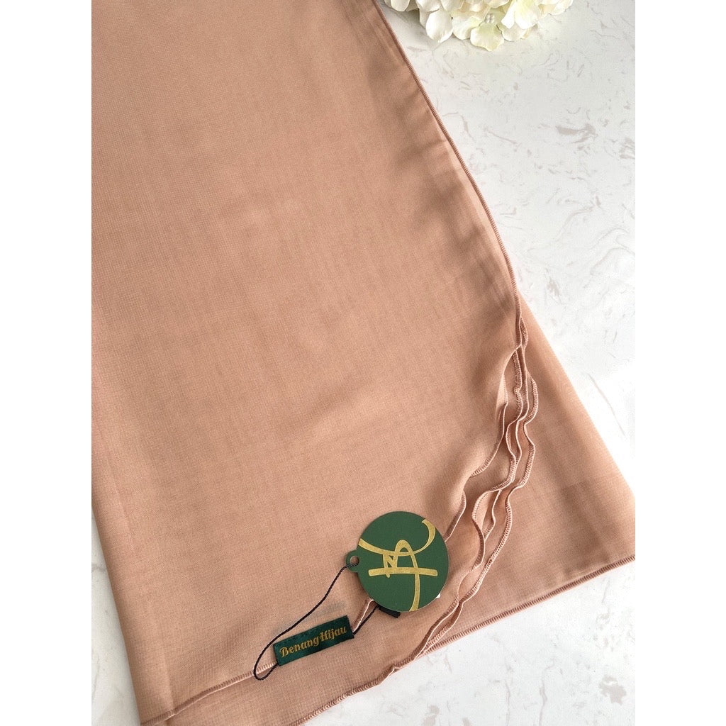 Tudung Bawal Zara Ruffle - 12 Coral Sand