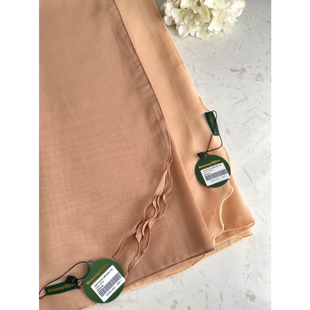 Tudung Bawal Zara Ruffle - 12 Coral Sand