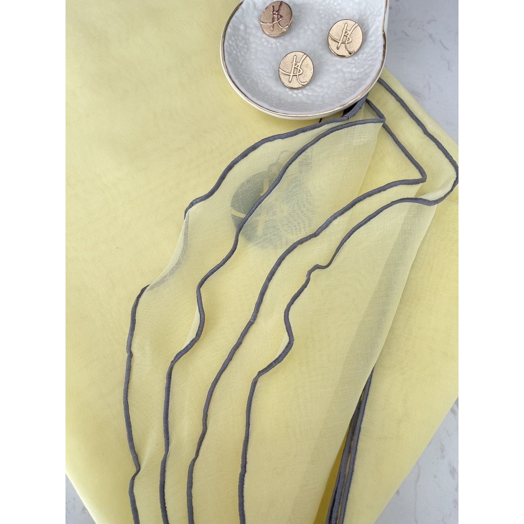 Tudung Bawal Maira Ruffle - Light Yellow