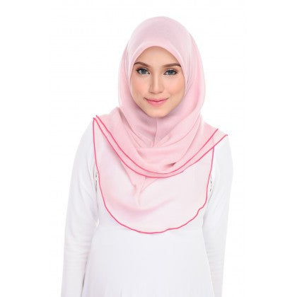 Tudung Bawal Maira Ruffle - Pinky Shades