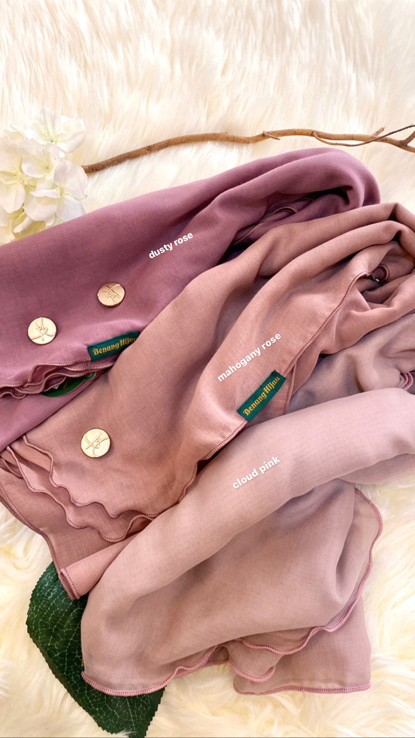 Tudung Bawal Nisa Ruffle - 48 Dusty Rose