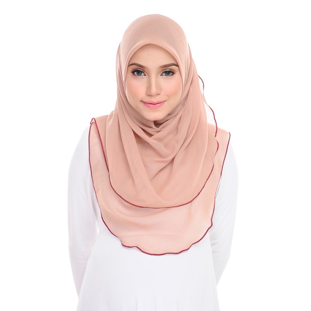 Tudung Bawal Maira Ruffle - Caramel