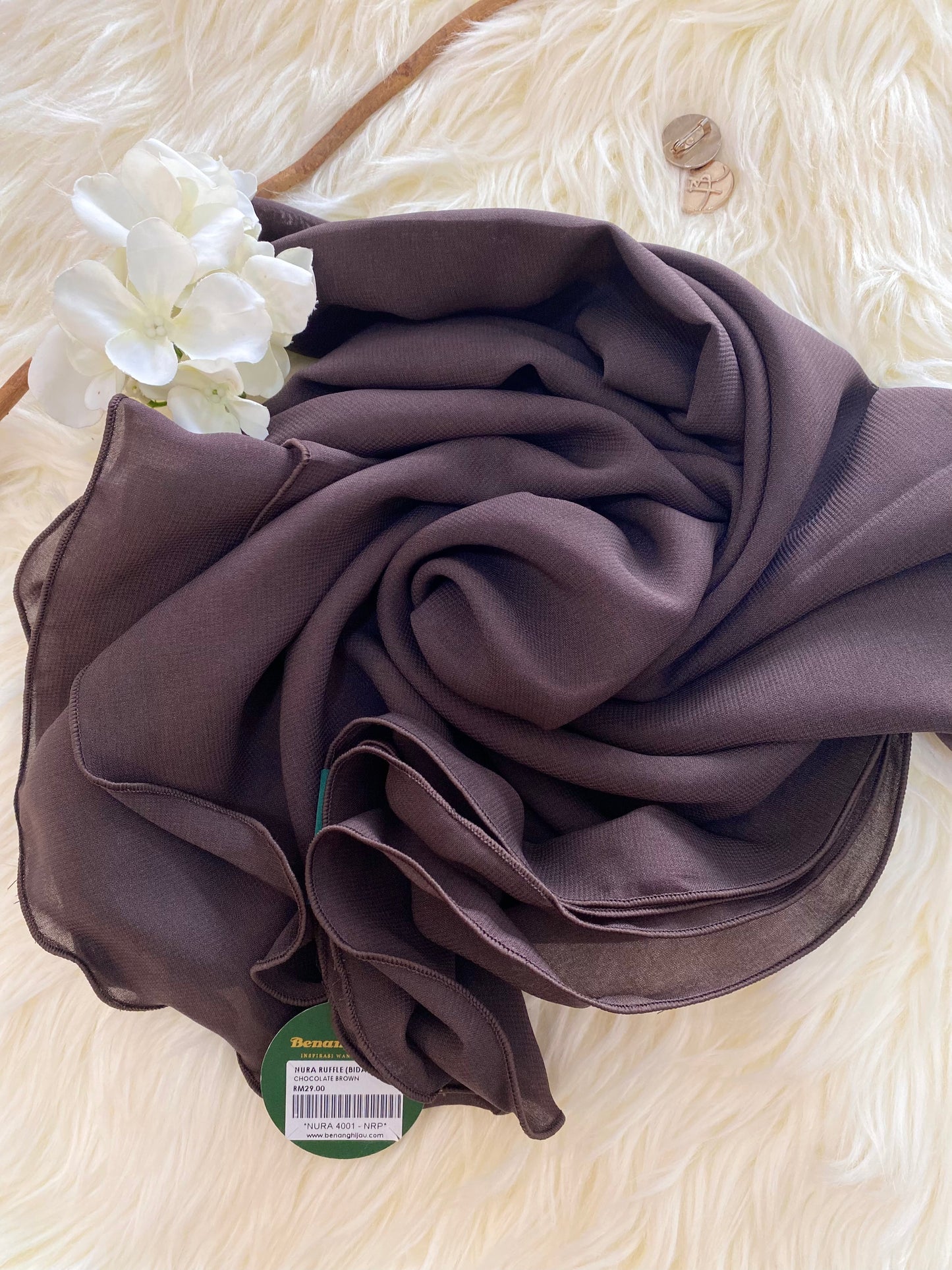 Bawal Nura Ruffle - 13 Chocolate Brown